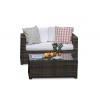 Luxury 2er Balkonsofa mit Coffee Table braun