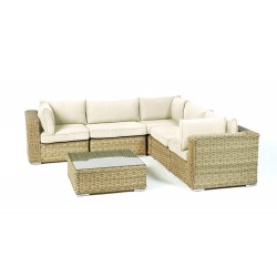 Mykonos Rattan Gartenmöbel Lounge Überzug Beige