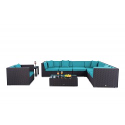 Tranquillo Rattan Lounge Überzugset Aqua