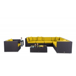 Tranquillo Rattan Lounge Überzugset Gelb