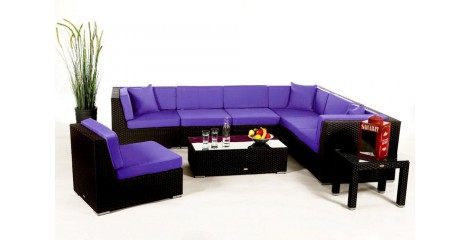 Überzugsset Violett für Bermuda Rattan Lounge