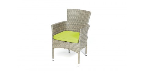 Rattan Stuhl California Dolphin Grey Polsterbezug Grün