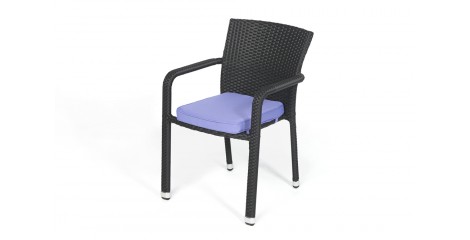 Rattan Stuhl Miami Polsterbezug Violett