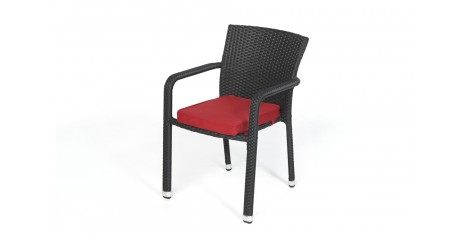 Rattan Stuhl Miami Polsterbezug Rot