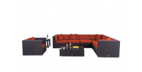 Rattan Lounge Tranquillo Loungepolster Überzug orange