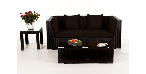 Sunrise Rattan Lounge: Polsterbezug Schwarz