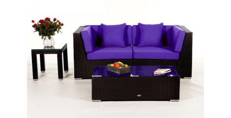 Sunrise Rattan Lounge: Polsterbezug Violett