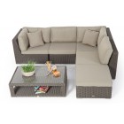 multifunktional rattan lounge stella braun esstisch unten