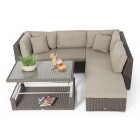 multifunktional rattan lounge stella braun tisch oben