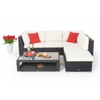 rattan gartenlounge stella schwarz